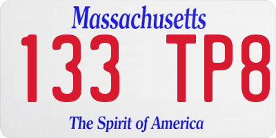 MA license plate 133TP8