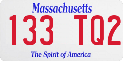 MA license plate 133TQ2