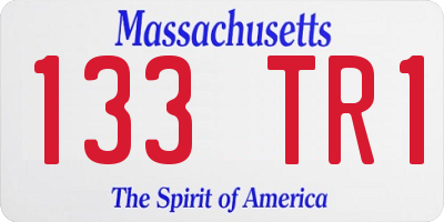 MA license plate 133TR1