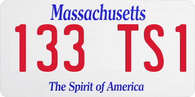 MA license plate 133TS1