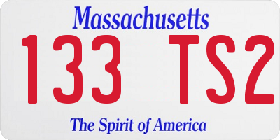 MA license plate 133TS2