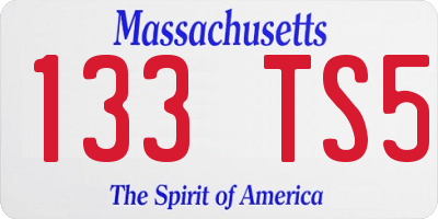 MA license plate 133TS5