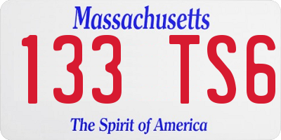 MA license plate 133TS6