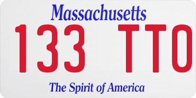 MA license plate 133TT0