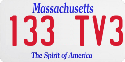 MA license plate 133TV3
