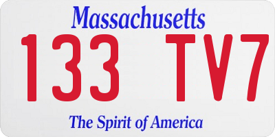 MA license plate 133TV7