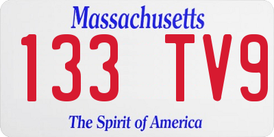 MA license plate 133TV9