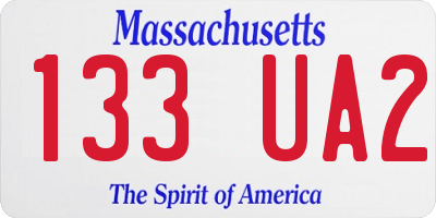 MA license plate 133UA2