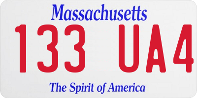 MA license plate 133UA4