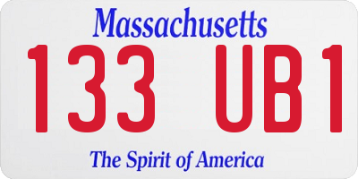 MA license plate 133UB1