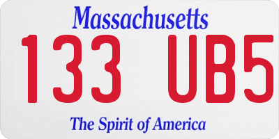 MA license plate 133UB5