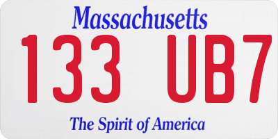 MA license plate 133UB7