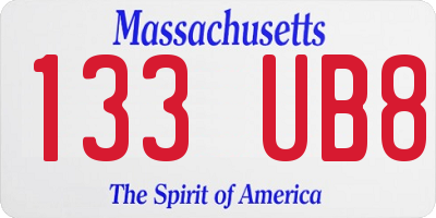 MA license plate 133UB8