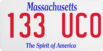 MA license plate 133UC0