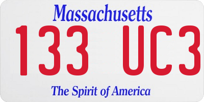 MA license plate 133UC3