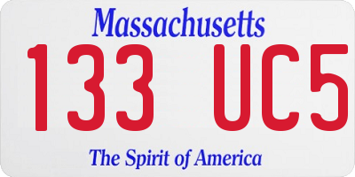 MA license plate 133UC5