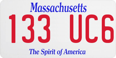MA license plate 133UC6