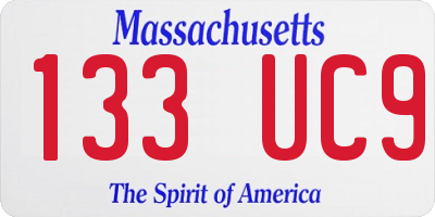 MA license plate 133UC9
