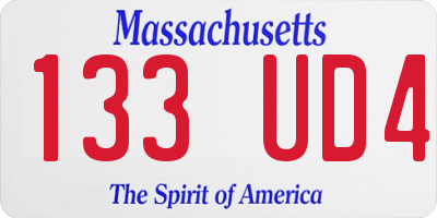 MA license plate 133UD4