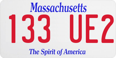 MA license plate 133UE2