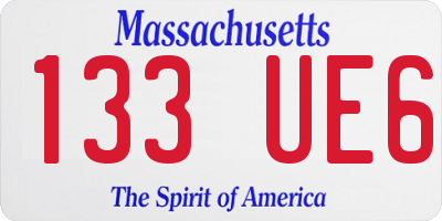 MA license plate 133UE6