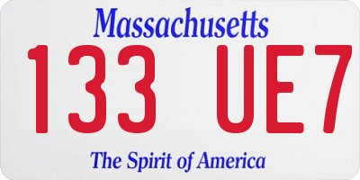 MA license plate 133UE7