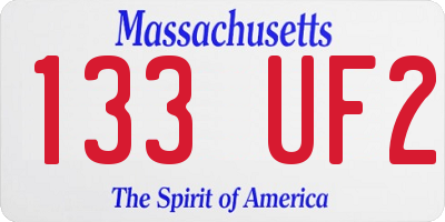 MA license plate 133UF2