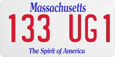 MA license plate 133UG1