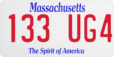 MA license plate 133UG4