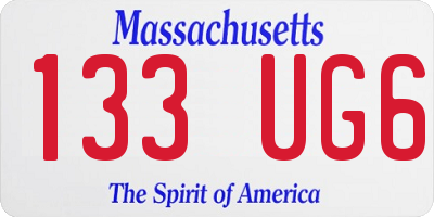 MA license plate 133UG6