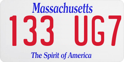 MA license plate 133UG7