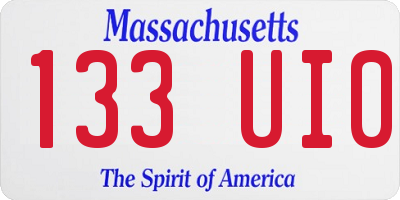 MA license plate 133UI0