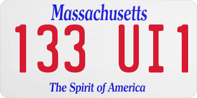 MA license plate 133UI1