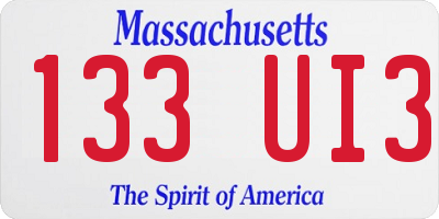 MA license plate 133UI3