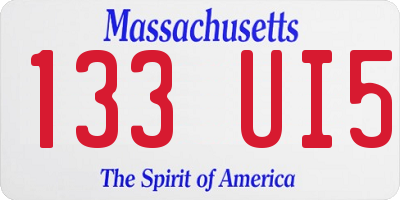 MA license plate 133UI5