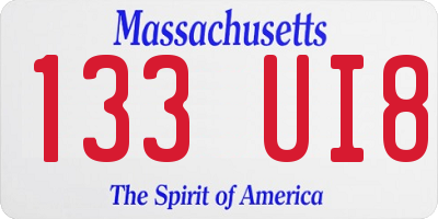 MA license plate 133UI8