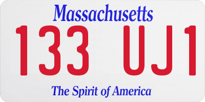 MA license plate 133UJ1