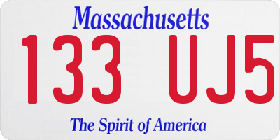 MA license plate 133UJ5