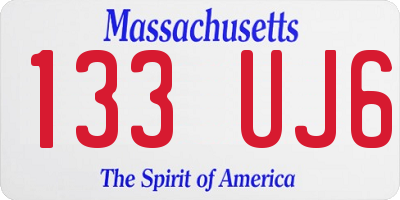 MA license plate 133UJ6
