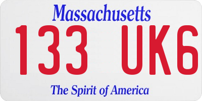 MA license plate 133UK6