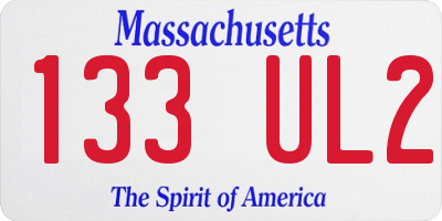 MA license plate 133UL2