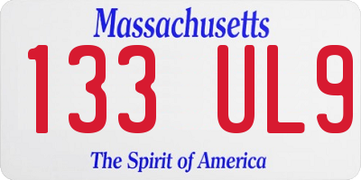 MA license plate 133UL9