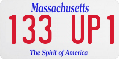 MA license plate 133UP1