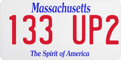 MA license plate 133UP2