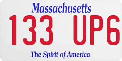MA license plate 133UP6