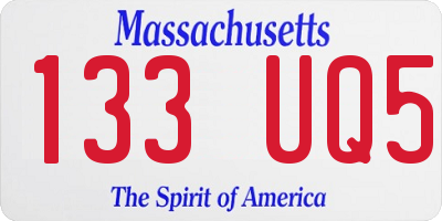 MA license plate 133UQ5