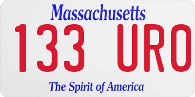 MA license plate 133UR0