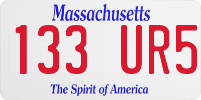 MA license plate 133UR5