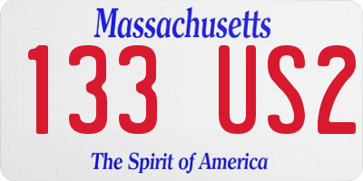 MA license plate 133US2
