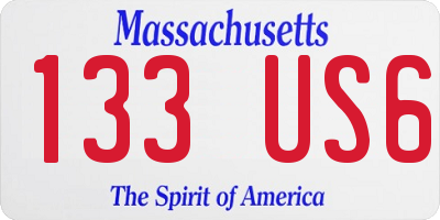 MA license plate 133US6